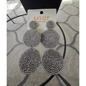 💘Pick 3 For $15 Kay Lee Silver Beaded Circle Earrings New